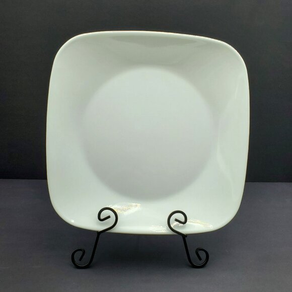 Corelle Pure White Luncheon Plates Corning White Square Wide Rim Lunch Plates - Picture 2 of 5